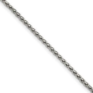 Men's 3mm Stainless Steel Wheat Chain Necklace, 20 Inch